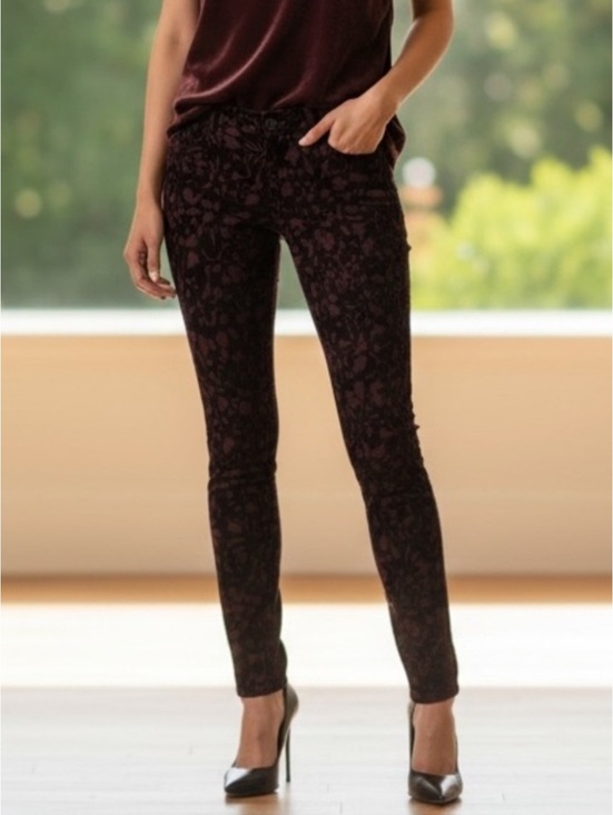 J Brand Denim - 28 J Brand Mulberry Brocade Mid Rise Super Skinny Jeans